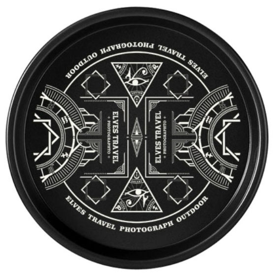 대륙의 테팔 캠핑 식기 토템 디자인 알루미늄 블랙 접시 세트 ETP