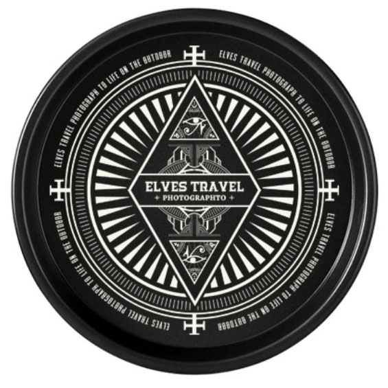 대륙의 테팔 캠핑 식기 토템 디자인 알루미늄 블랙 접시 세트 ETP