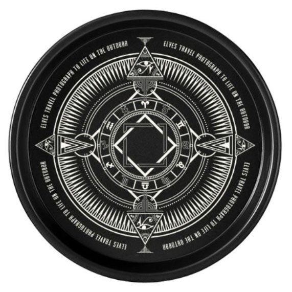 대륙의 테팔 캠핑 식기 토템 디자인 알루미늄 블랙 접시 세트 ETP