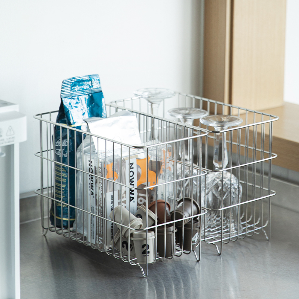 욕실 정리 바스켓 걸이형 주방 수납 철제바스켓 수납바구니 2종류