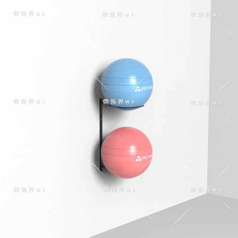 짐볼 거치대 벽부착 벽걸이 벽부형 랙 정리대 받침대 두꺼운 블랙 벽걸이1개 수용 가능 - 상세 이미지 4