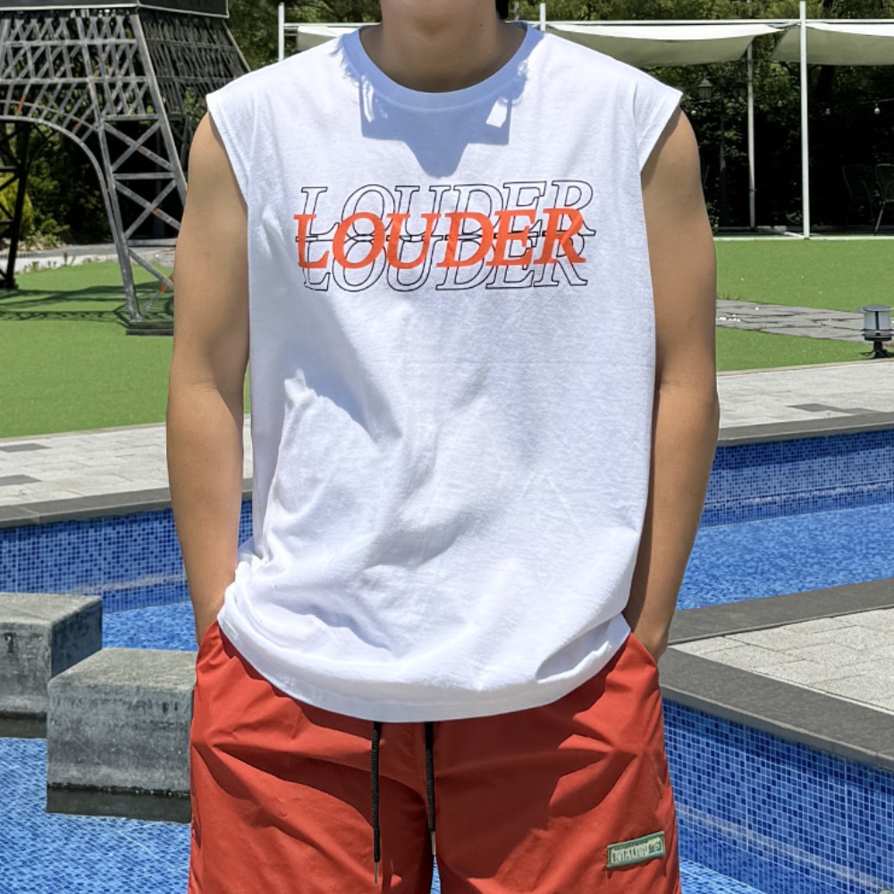 남자 질루 오버핏 여름 3종선택 프린팅 민소매 나시티 - 상세 이미지 2