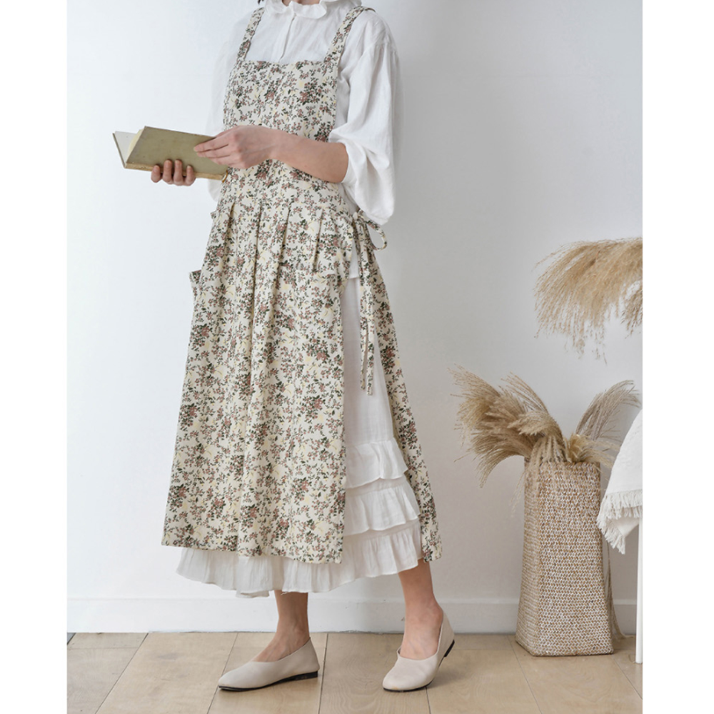 엉덩이덮는앞치마 입는 어린이집 선생님 보육교사 원피스형앞치마