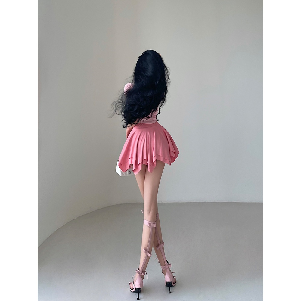 비밀은없어 최유영 플레어 미니스커트 플리츠 섹시한 의상 옷 패션 - 상세 이미지 2