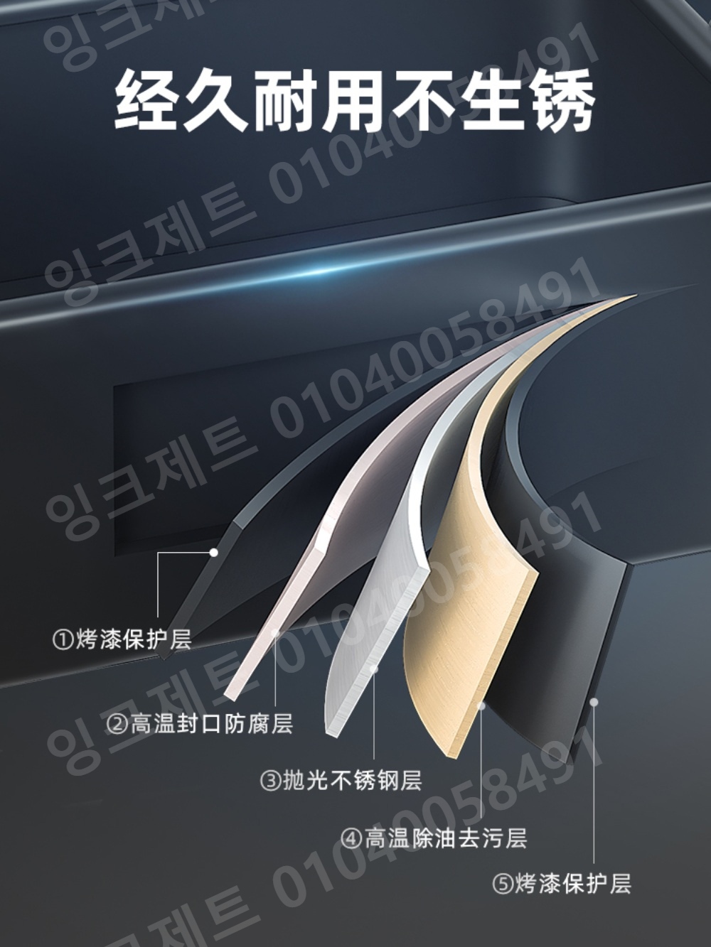 욕실코너선반 틈새 부착식 회전 물빠짐 정리대 기둥식 - 상세 이미지 5