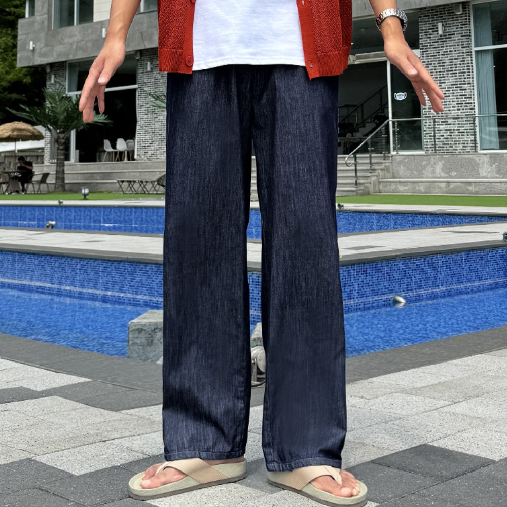 와이드 데님 3단기장 데님 밴딩 데님 생지 데님 쿨링 데님