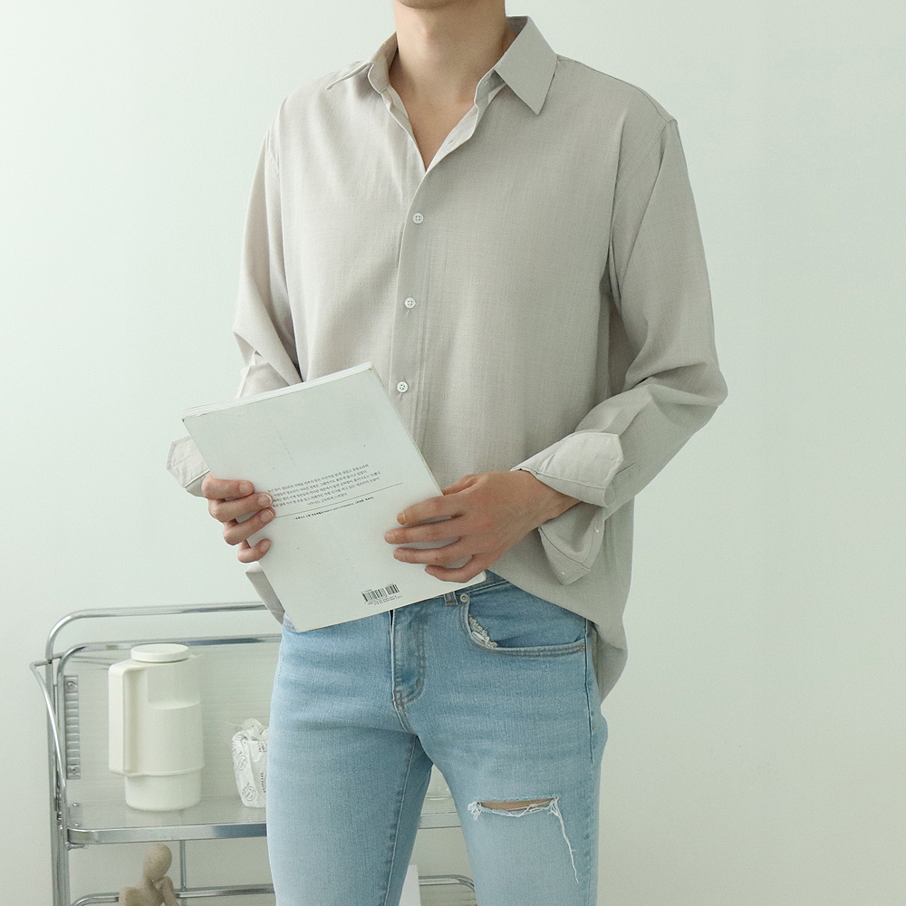 남자 와이 셔츠 오버핏 여름 남방 남자린넨셔츠 - 상세 이미지 5