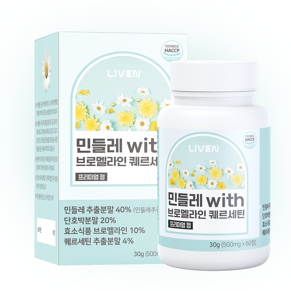 민들레 브로멜라인 퀘르세틴 프리미엄정 60정, 1개 - 상품 이미지