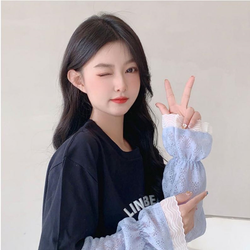 헐렁한팔토시 차량용 레이스 쿨토시 루즈핏 손등형 쿨토시 여성 골프 손등 가리개 여름 이미지 6