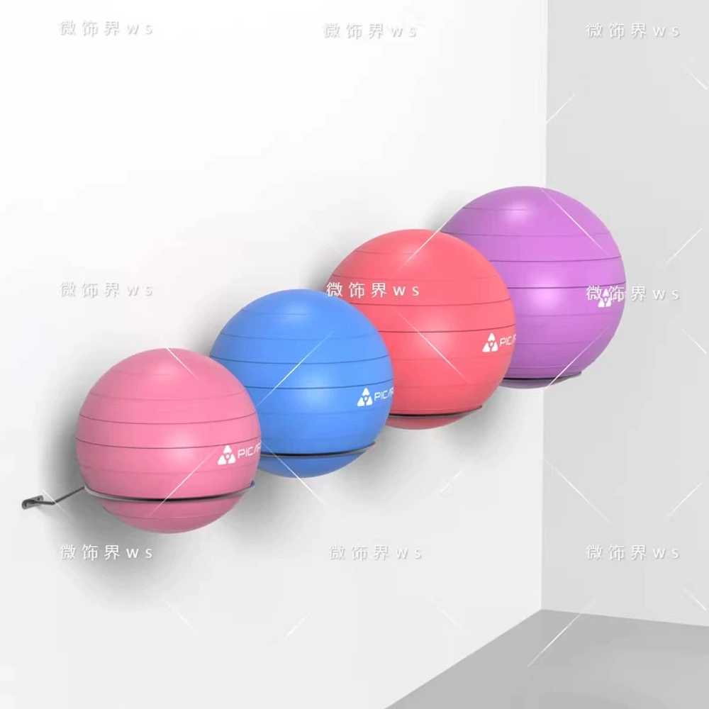 짐볼 거치대 벽부착 벽걸이 벽부형 랙 정리대 받침대 두꺼운 블랙 벽걸이1개 수용 가능 - 상세 이미지 2