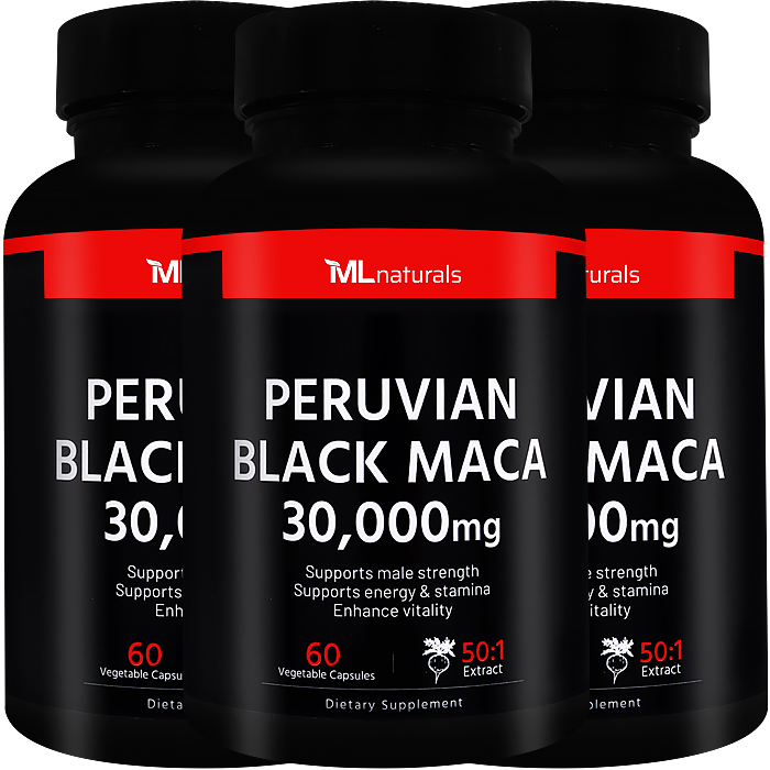 3병 마이라이프 내추럴스 페루비안 블랙마카 30000 mg 60정 미국직배송 - 메인 이미지