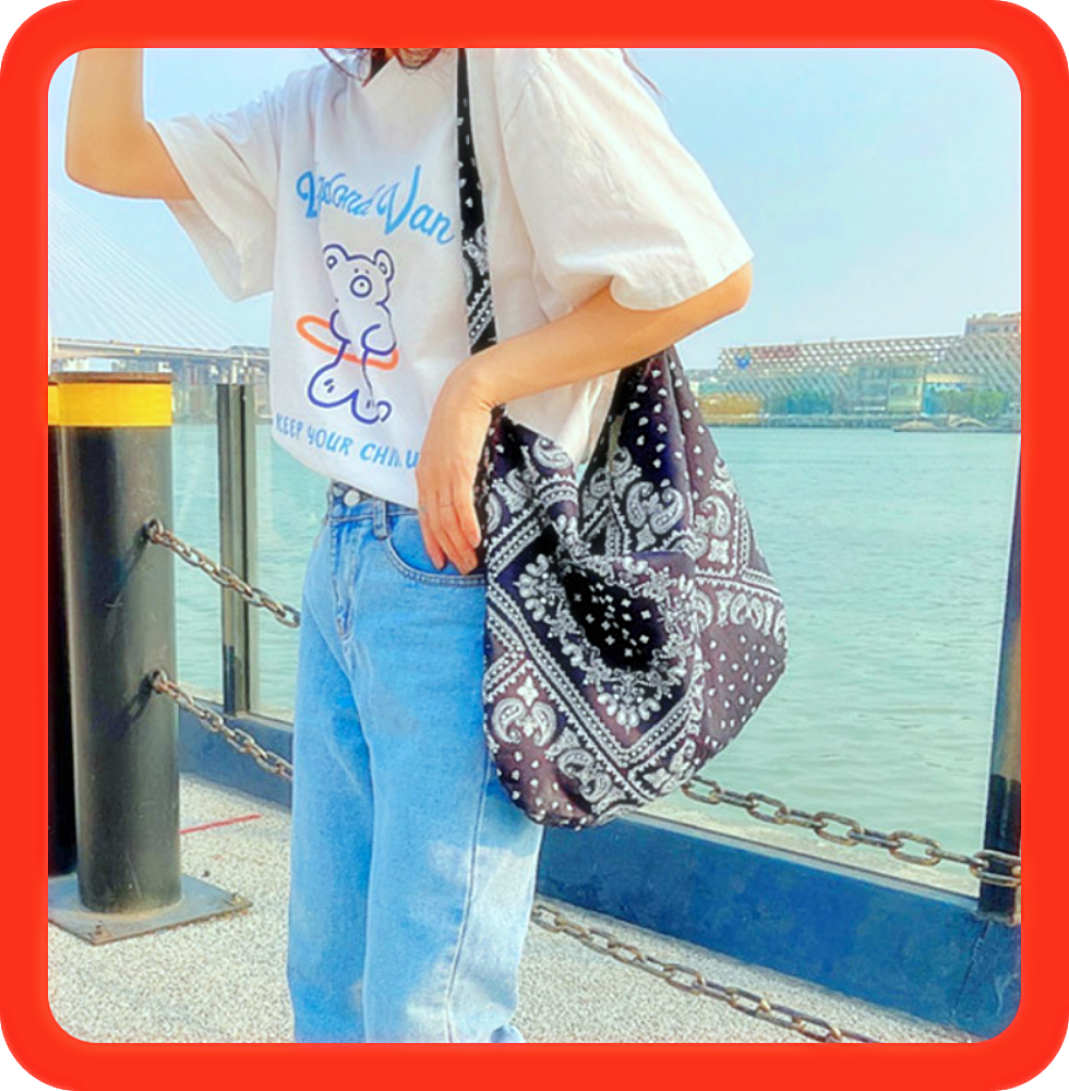 박대표마켓 페이즐리 에코백 연예인 크로스 튼튼한 가벼운 디자이너 천가방 보브상 - 상품 이미지