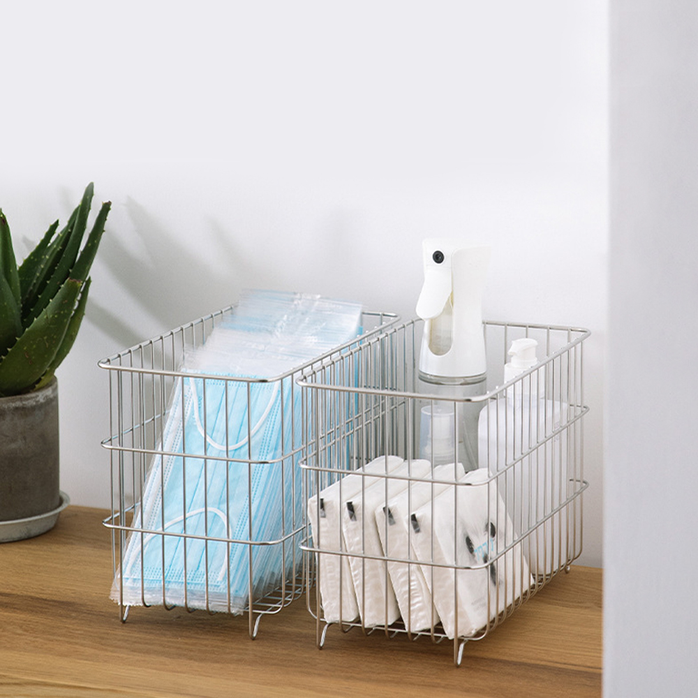 욕실 정리 바스켓 걸이형 주방 수납 철제바스켓 수납바구니 2종류