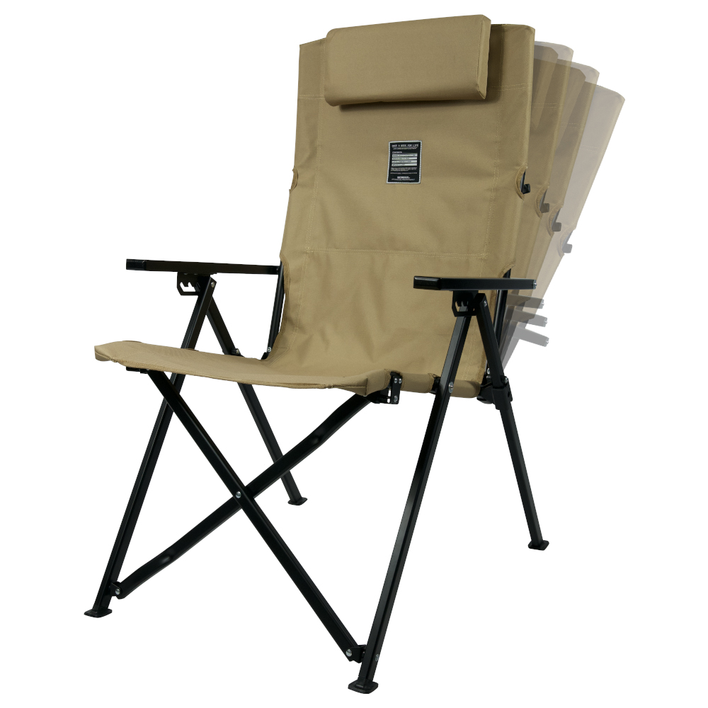 원스위크라이프 캠핑 경량 각도조절 리클라이너 롱 릴렉스 체어 베이지