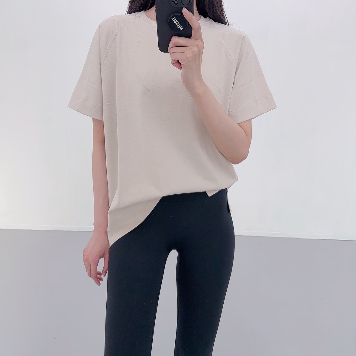 로라벨 프린 필라테스복 요가복 필라테스옷 요가 상의 티셔츠 옷 운동복 반팔 빅사이즈 여름 - 상세 이미지 4