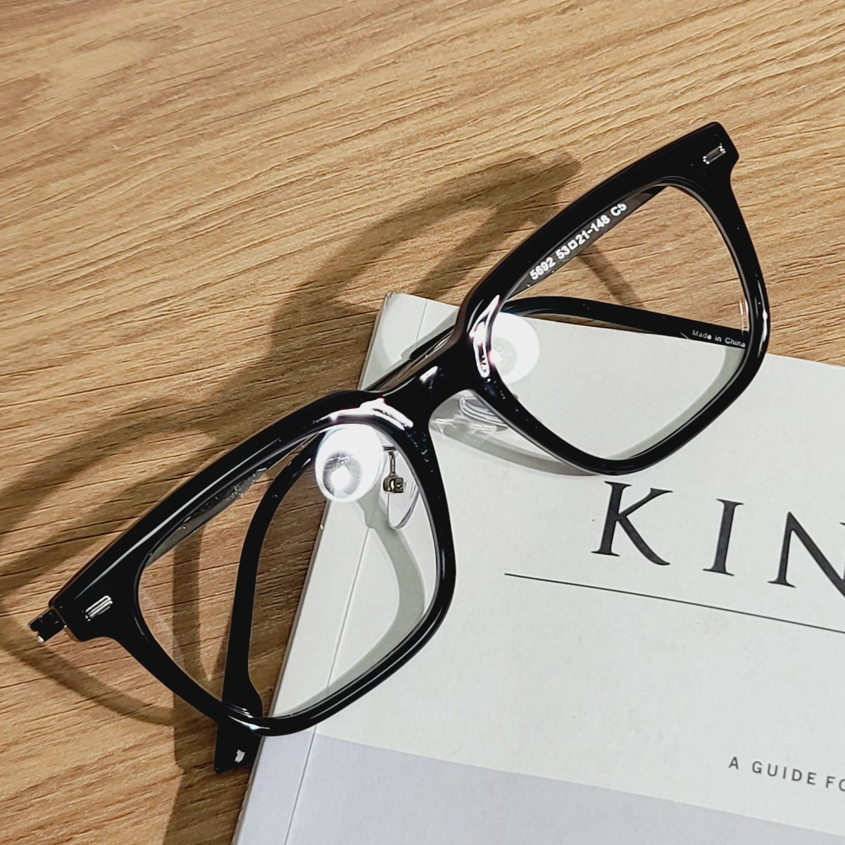 빅사이즈 사각 검정 투명 뿔테 안경 블루라이트차단