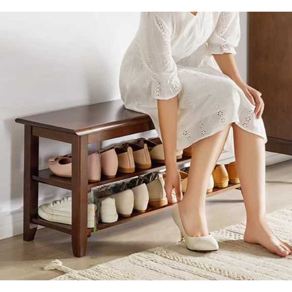 원목 슈벤치 아파트 현관 신발장 신발 수납 캐비닛 60cm - 상세 이미지 2
