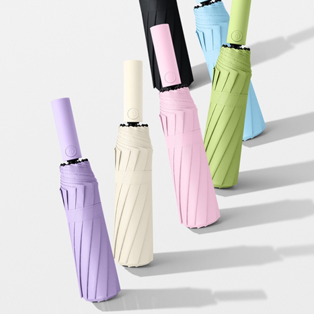 포유렐라 튼튼한 48k UV차단 3단 자동 우산(8colors) 암막 접이식 휴대용 장마철 - 상세 이미지 4