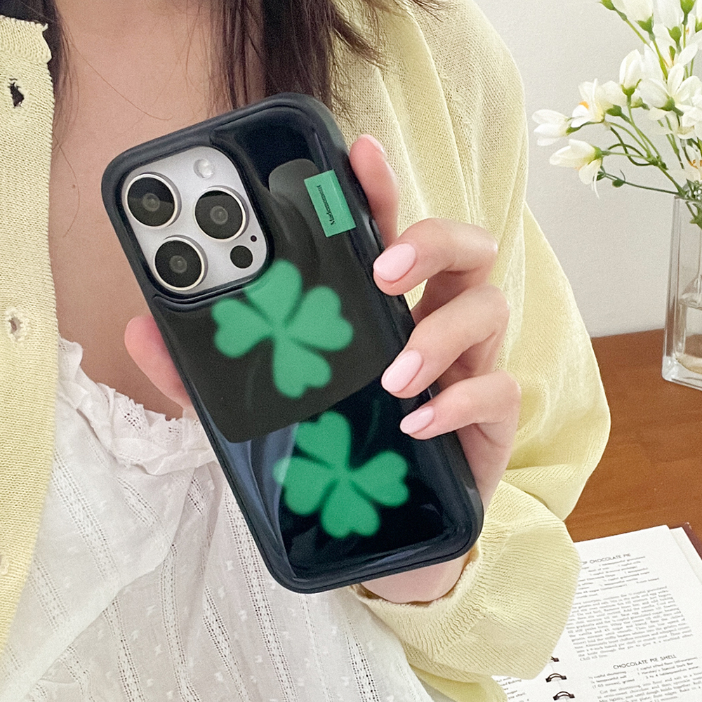 lucky clover 아이폰 15pro 에폭시 범퍼 케이스 blue - 상세 이미지 2