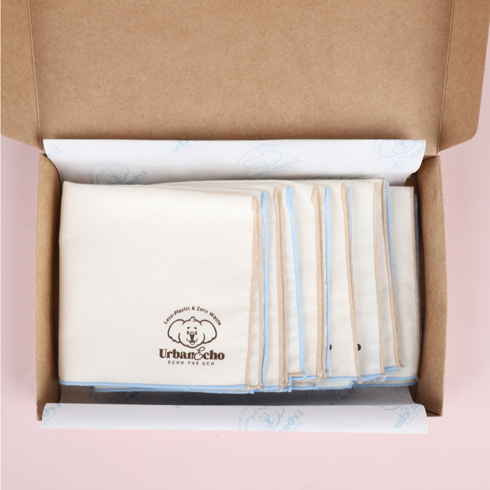 어반에코 아미고코코 강화소창 2겹 무형광 무표백 KC인증 손수건 7매세트(2colors) 출산선물 백일선물