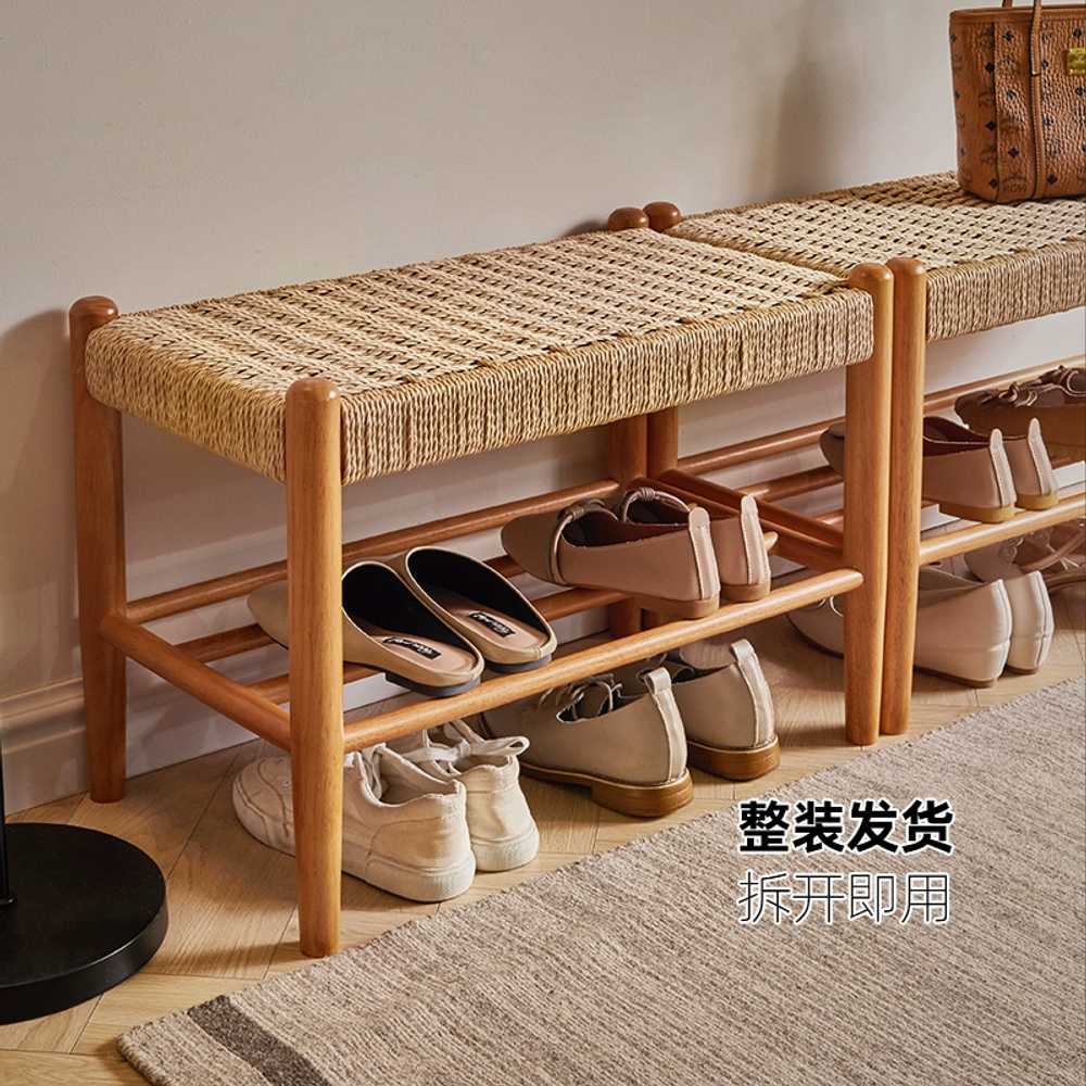 미니 신발장 거실 벤치형 테이블 원목 신발교환의자 60cm - 상세 이미지 4