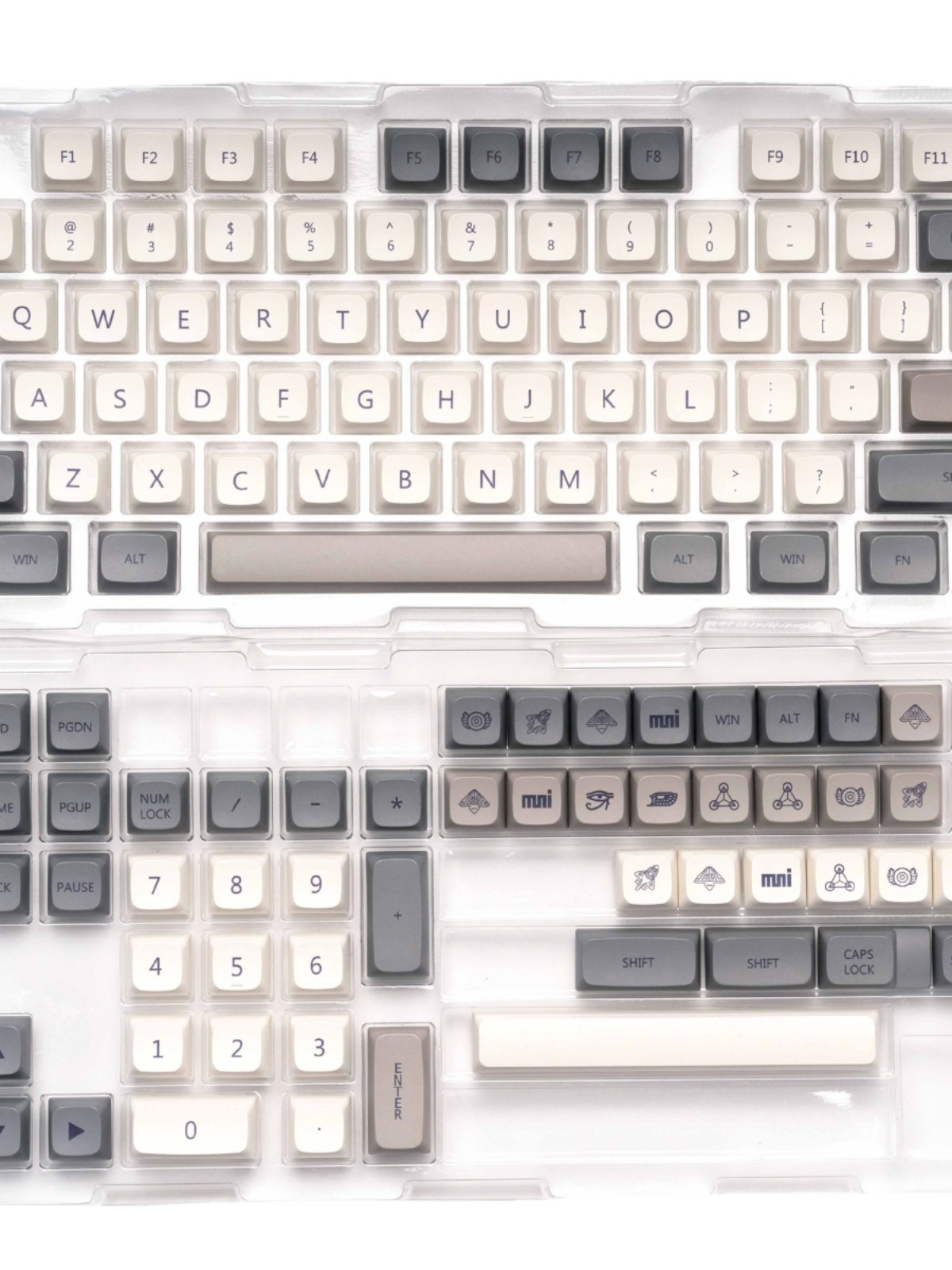 독거미 키보드 키캡 XDA PBT 133키 한글 영문 각인 그레이 키캡 - 상세 이미지 4