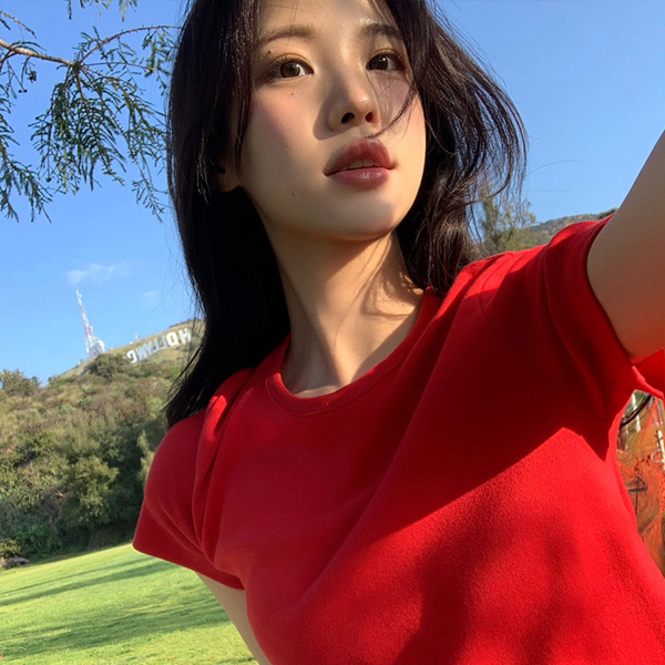 [자체제작] (데일리필수템) 프리드 라운드넥 코튼 기본 반팔 티셔츠 ts4063 - 상품 이미지