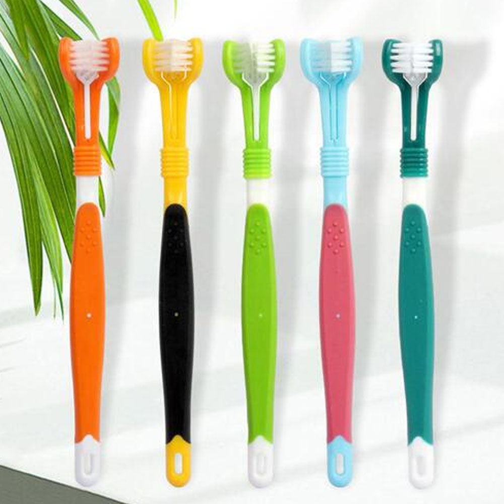 개과천선 펫티스 강아지 칫솔 미끄러움방지 미세모 고양이 치석 입냄새 3개입 색상랜덤