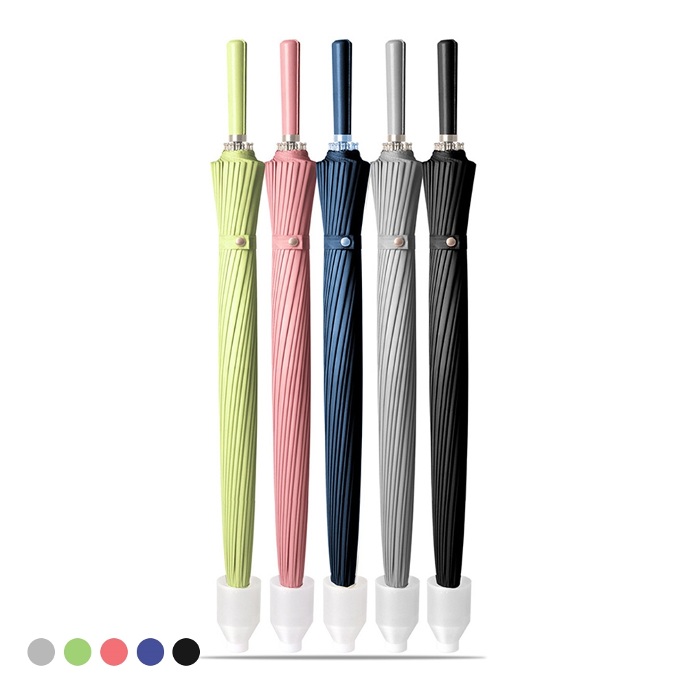 포유렐라 24K 물받이 일자형 자동 장우산(5colors) 튼튼한 일자 태풍 골프 대형 장마철 - 메인 이미지