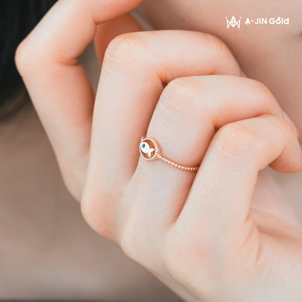 [아진골드] 14K 물고기 반지 19종 우정 행운 애끼 새끼 두줄 금반지 패션 레이어드링 이미지 8