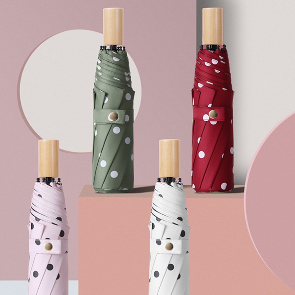 포유렐라 도트 튼튼한 UV차단 자동우산(5colors) 3단 암막 접이식 휴대용 장마철 - 상세 이미지 2