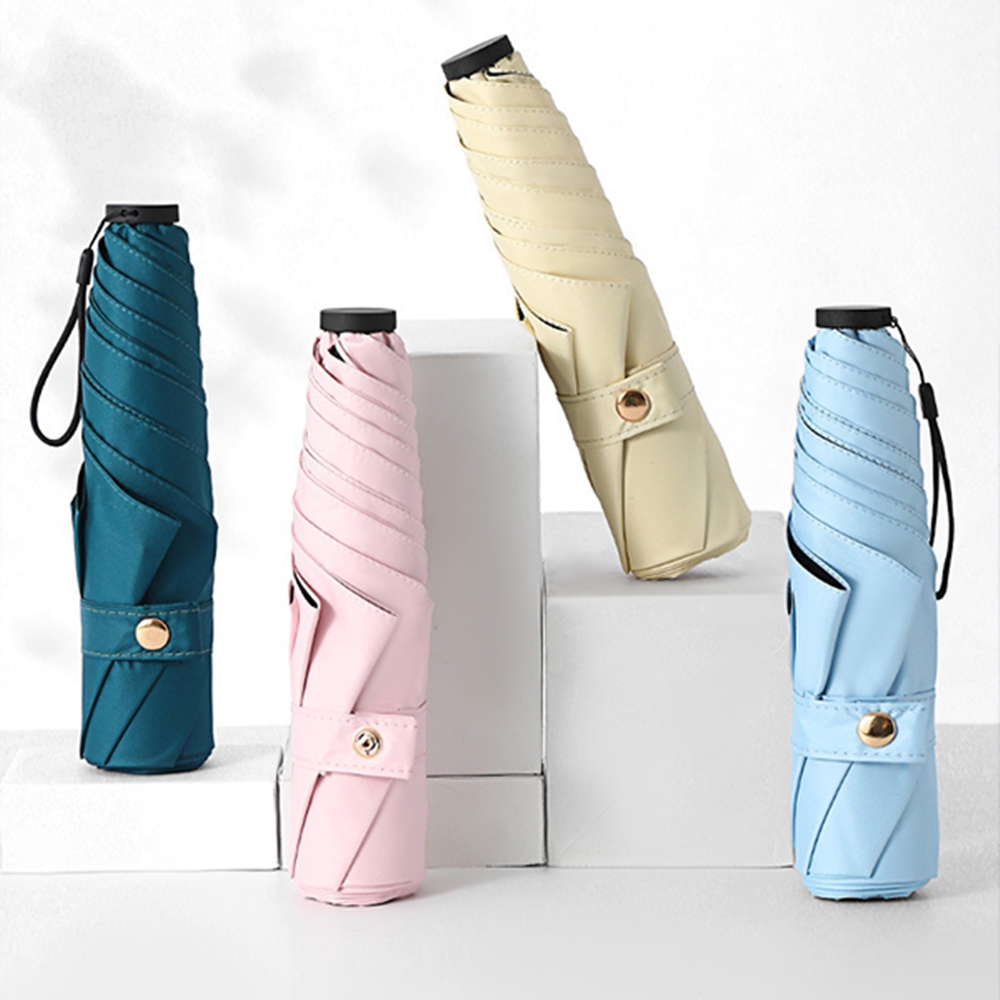 포유렐라 튼튼한 파스텔 카본 3단 우양산(6colors) UV차단 3단 암막 접이식 휴대용 장마철 - 상세 이미지 2