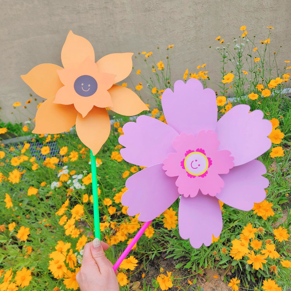 바람개비 만들기 꽃 대형 코스모스 왕 바람개비 종이 DIY 키트 이미지 6