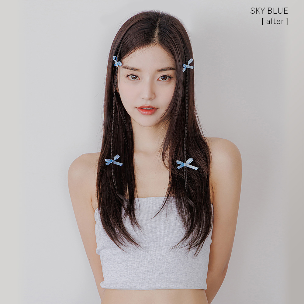 블레이즈 붙임머리 리본 브레이드 헤어피스 땋은머리 아이돌 이미지 7