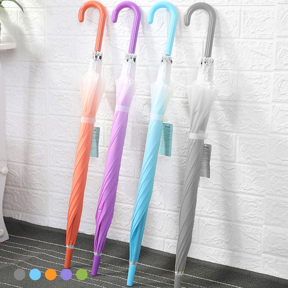 포유렐라 튼튼한 투명 그라디언트 자동 장우산(5colors) 태풍 골프 대형 장마철 - 메인 이미지