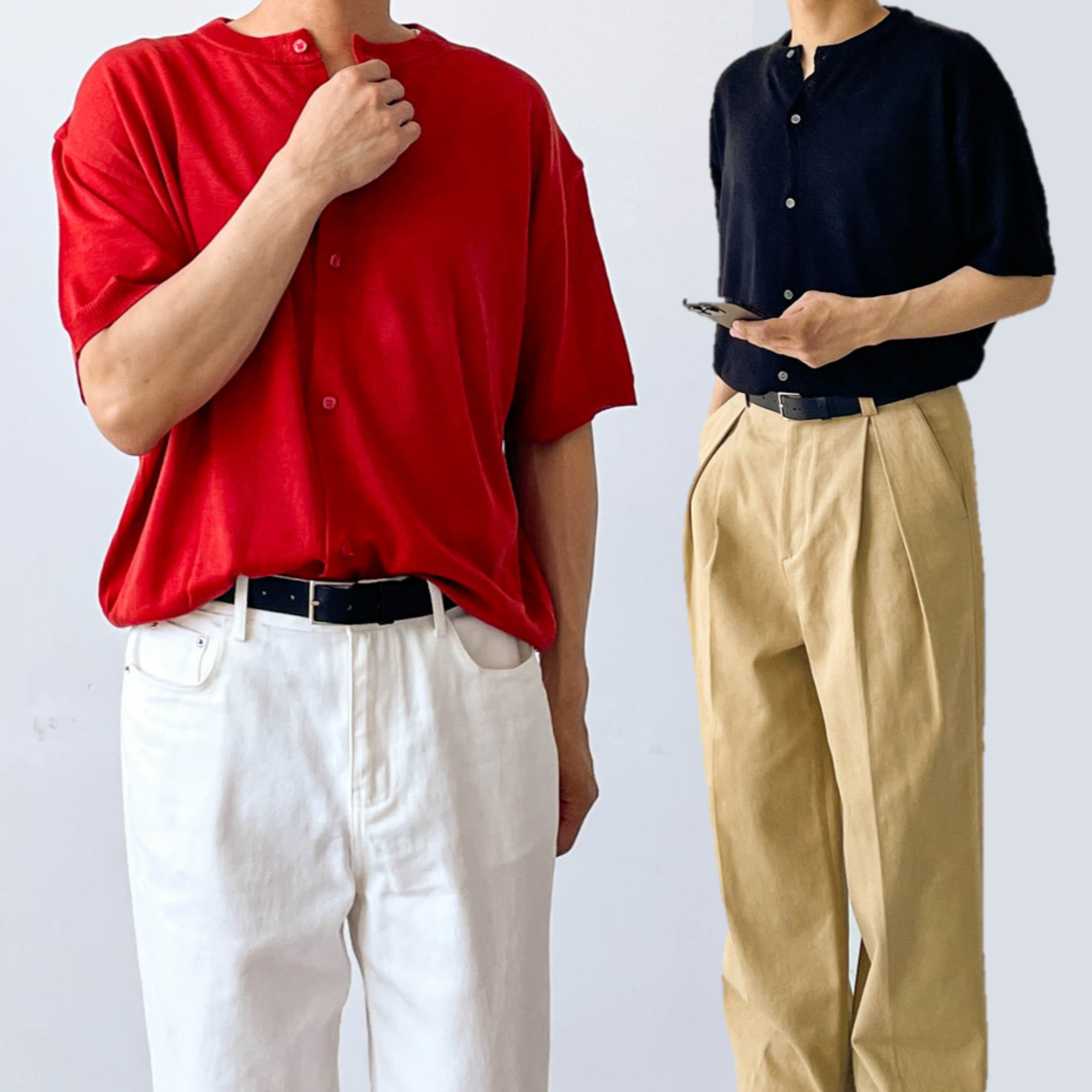 남자반팔가디건 남자여름가디건 - 상품 이미지