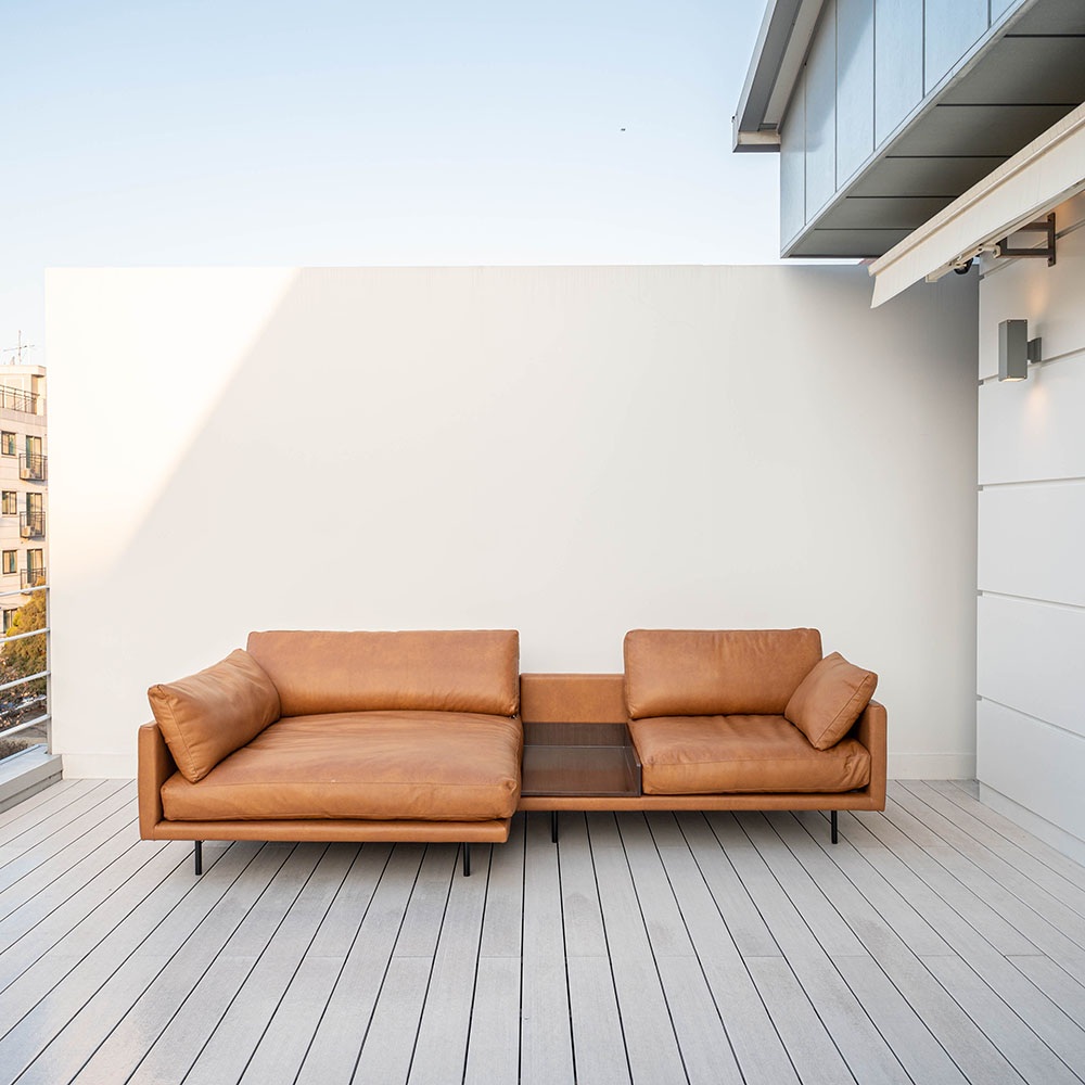 Ph21 이태리 내추럴 통가죽 천연면피 소가죽소파(전체가죽) 4인용 기본 B모듈