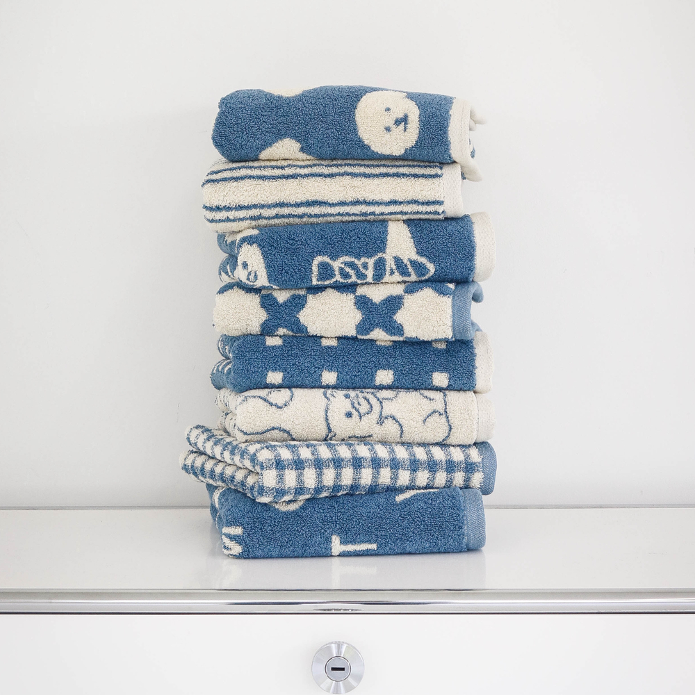 [1매]메종드코튼 블루이 마이퍼베이비(비숑) 호텔타올 수건 선물세트 코마 40수 190g