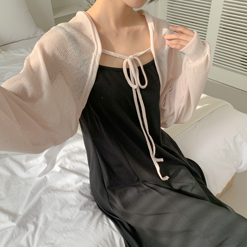 모달 스퀘어넥 끈 나시 여름휴양지원피스 a라인 맥시 블랙 롱원피스 - 상세 이미지 5