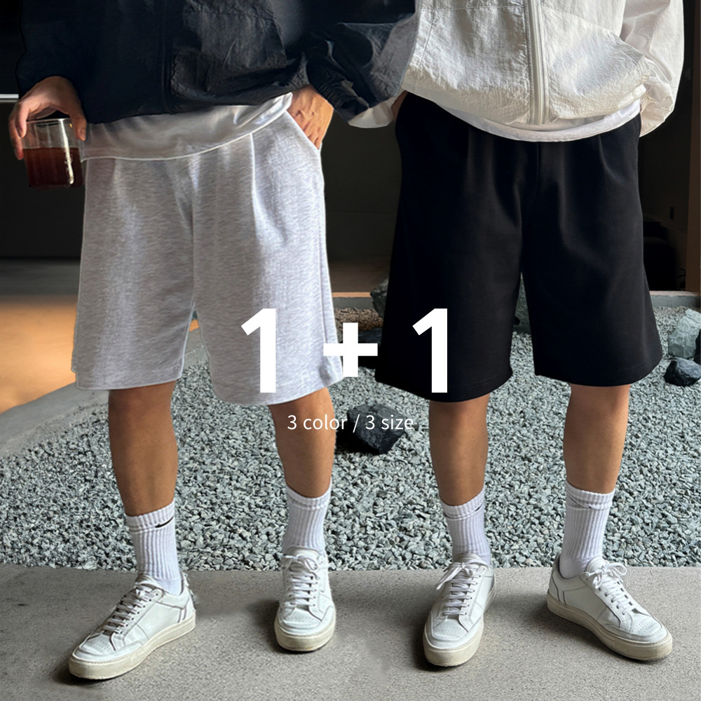 1+1 6부반바지 남자버뮤다팬츠 짐웨어반바지 - 상품 이미지