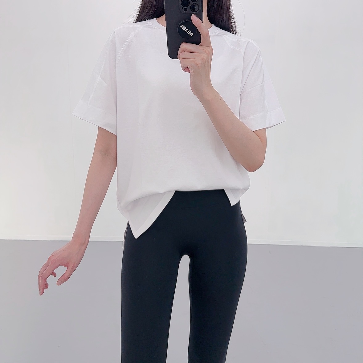로라벨 프린 필라테스복 요가복 필라테스옷 요가 상의 티셔츠 옷 운동복 반팔 빅사이즈 여름 - 상세 이미지 5
