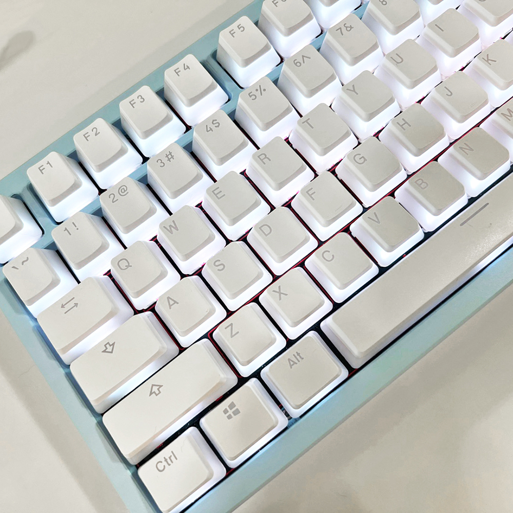 푸딩 투명 키캡 화이트2 LED RGB 반투명 OEM PBT 커스텀 키보드키캡 117키 - 상세 이미지 4