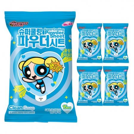 미스사사 슈퍼 쿨링 파우더 시트 데오드란트 클린솝 15매 5개 : 낭균관S