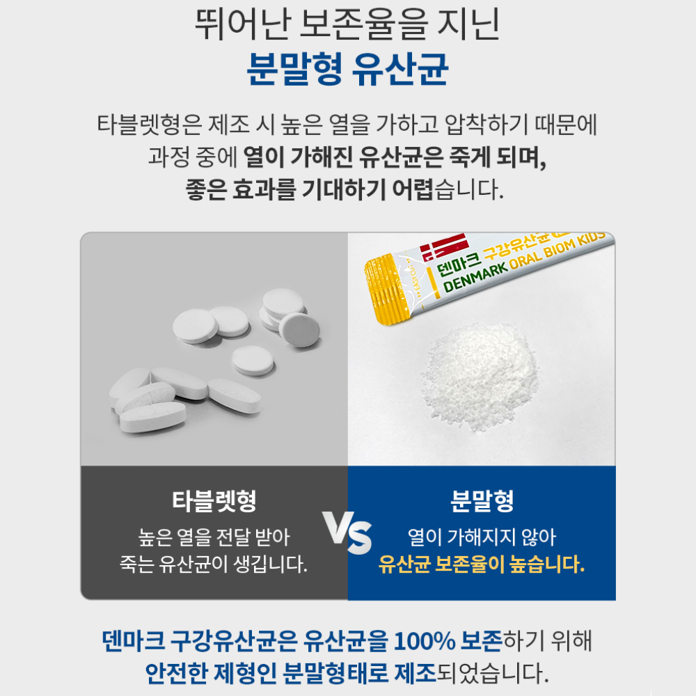 덴마크 키즈 구강유산균 어린이 구강특허유산균 50억CFU - 상세 이미지 5