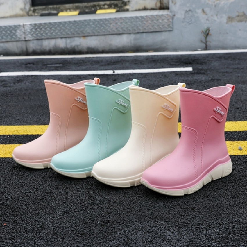 파스텔 미들 여자장화 가벼운 발편한 레인부츠 미끄럼방지 숏