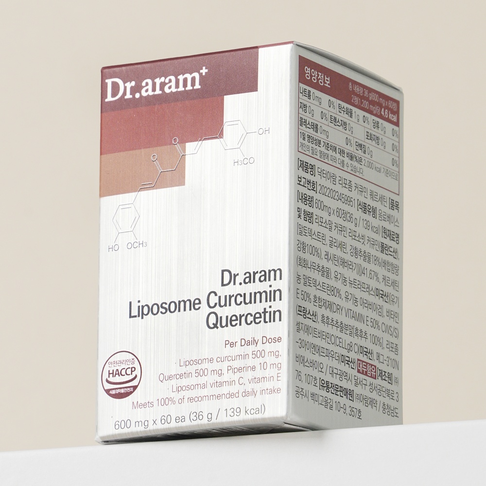 닥터아람 커큐민 퀘르세틴 리포좀 600mg 60정, 1개 - 상세 이미지 4
