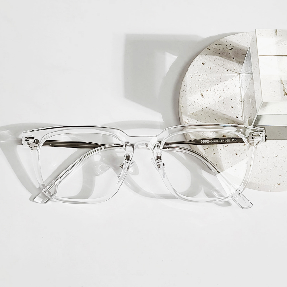 빅사이즈 사각 검정 투명 뿔테 안경 블루라이트차단
