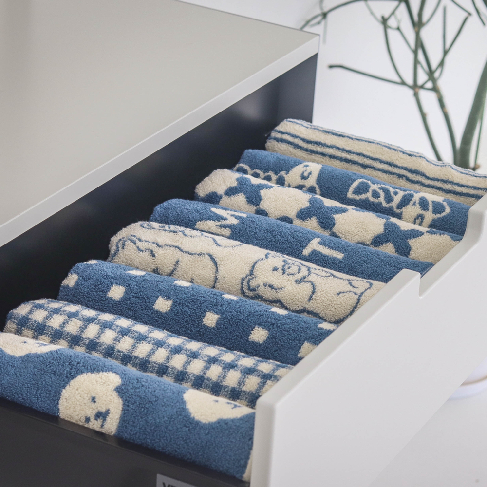 [1매]메종드코튼 블루이 마이퍼베이비(비숑) 호텔타올 수건 선물세트 코마 40수 190g