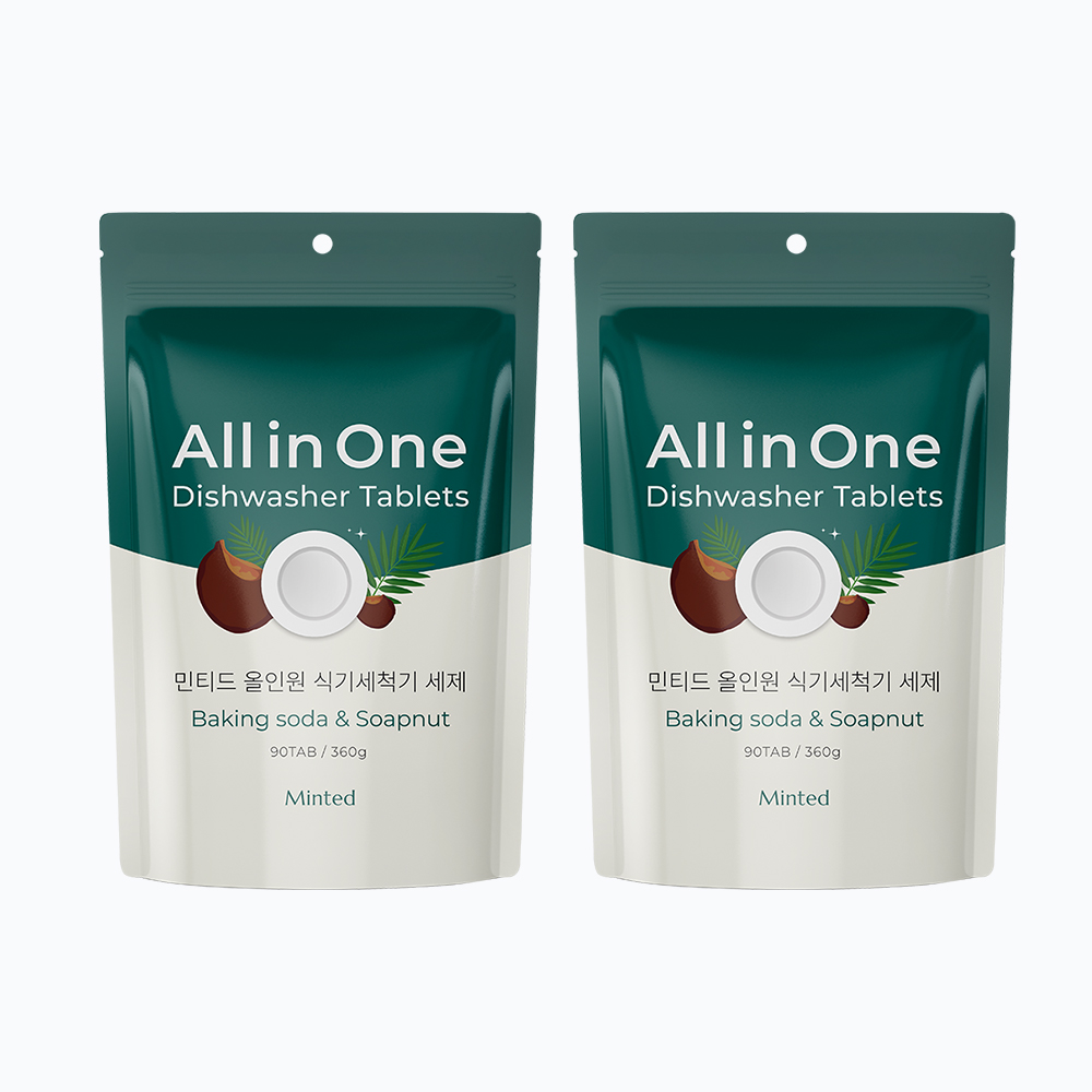 [민티드] 올인원 식기세척기 세제 90정 2개
