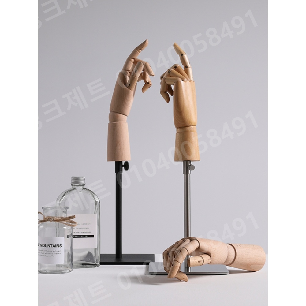우드 손마네킹 쥬얼리 악세사리 스탠드 디피 관절 모양 - 상세 이미지 5